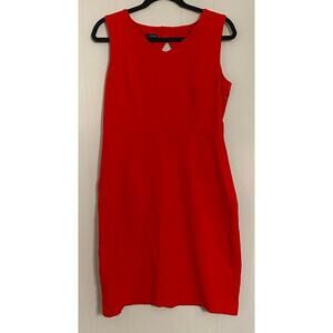 Talbots Red Sleeveless Fitted Jersey Dress Size 10‎ Valentines Day Party Office